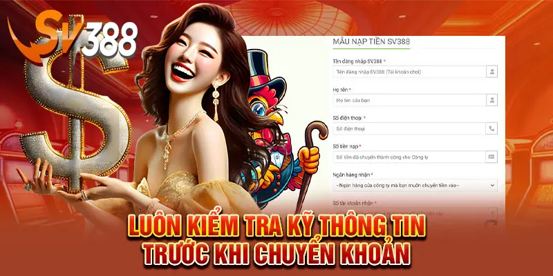 Các lưu ý khi nạp tiền SV388